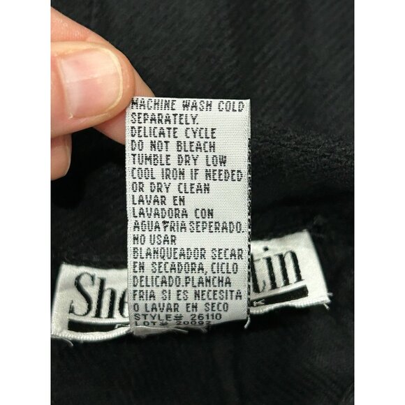 Sheri Martin Sz 8 Black Fringe Trim Long Straight Pencil Sweater Skirt Office - Picture 8 of 9